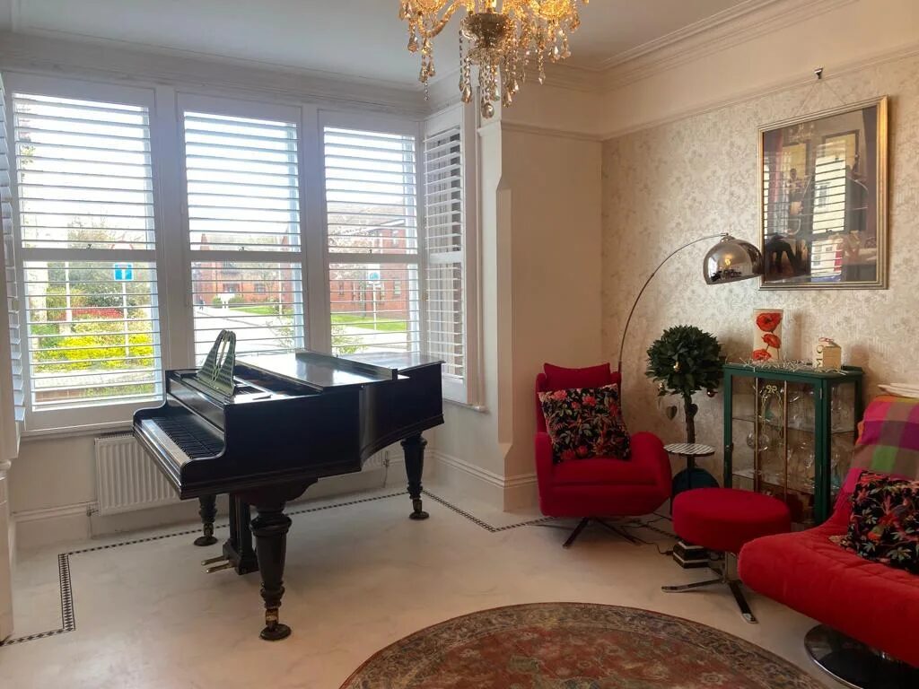 Bay window shutters in a Hull living room